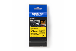 Brother TZ-FX651 / TZe-FX651, 24mm x 8m, fekete nyomtatás / sárga alapon, eredeti szalag
