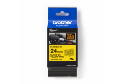 Brother TZ-FX651 / TZe-FX651 Pro Tape, 24mm x 8m, fekete nyomtatás/sárga alapon, eredeti szalag