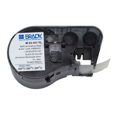 Brady M-53-427-YL / 131601, címkék 25.40 mm x 101.60 mm