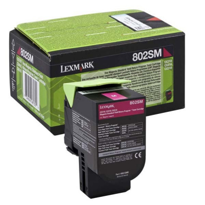 Lexmark 80C2SM0 bíborvörös (magenta) eredeti toner