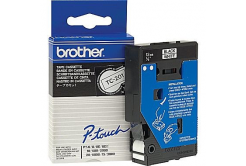 Brother TC-201, 12mm x 7,7m, fekete nyomtatás / fehér alapon, eredeti szalag