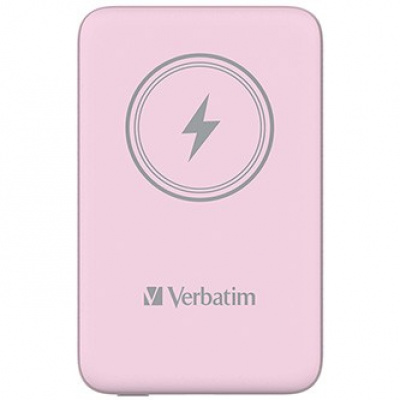 Verbatim 32248 power bank with wireless charging, 5V, 10 000mAh, rózsaszín