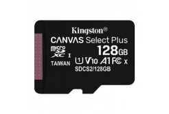 Kingston memóriakártya Canvas Select Plus, 128GB, micro SDXC, SDCS2/128GBSP, UHS-I U1 (Class 10), A1