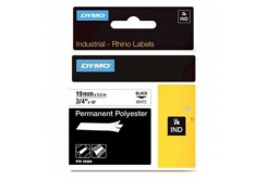 Dymo Rhino 18484, 19mm x 5,5m fekete nyomtatás / fehér alapon, eredeti szalag