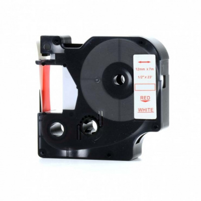 Dymo 53715, 24mm x 7m piros nyomtatás / fehér alapon, kompatibilis szalag 
