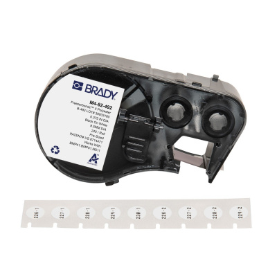 Brady M4-82-492 / 170778, 9.53 mm, Polyester, fekete nyomtatás / fehér alapon