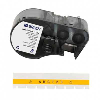 Brady M4C-250-595-YL-BK / 170950, 6.35 mm x 7.62 m, vinil, fekete nyomtatás / sárga alapon