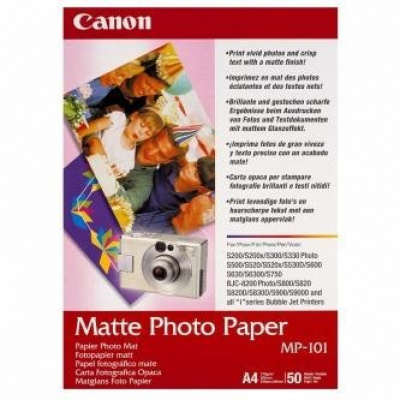 Canon Matte Photo Paper MP-101 7981A005, 170 g/m2, A4, 50db, matt, tintasugaras, fehér, fotópapír