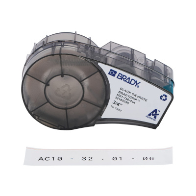 Brady M21-750-414 / 151516, 19.05 mm x 3.048 m, Polyester, fekete nyomtatás / fehér alapon