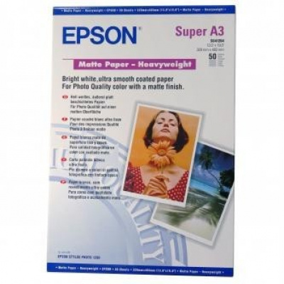 Epson Matte Paper Heavyweight S041264 C13S041264, 167 g/m2, A3+, matt, erős, fehér, fotópapír