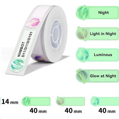 Niimbot A2A28548302, 14x40mm, 80db, Bolygók, átlátszó önragasztó címkék