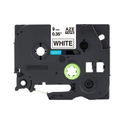 Brother TZ-N221 / TZe-N221, 9mm x 8m, fekete nyomtatás / fehér alapon, nem laminált kompatibilis szalag