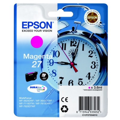 Epson T27034022, 27 bíborvörös (magenta) eredeti tintapatron