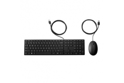 HP 320 MK Wired Mouse Keyboard sada klávesnice USB-A CZ/SK, černá s USB-A drátovou myší, profilovaná myš, USB-A typ