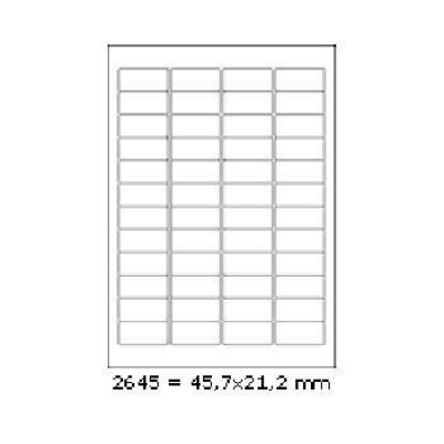 Öntapadó címkék 45,7 x 21,2 mm, 48 címek, A4, 100 ív