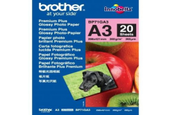 Brother BP71GA3 Glossy Photo Paper, fotópapírok, fényes, fehér, A3, 260 g/m2, 20 db, BP71GA3, inkoustový