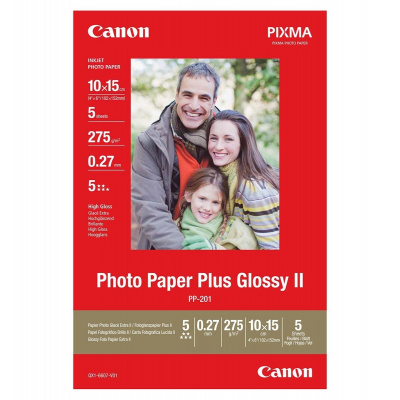 Canon Glossy Photo Paper 2311B053, 275 g/m2, 10x15cm, 5db, fényes, fehér, fotópapír