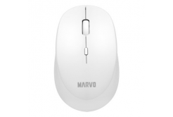Marvo Egér WM103WH, 1600DPI, 2.4 [GHz], optika, 4tl., vezetéknélküli, fehér, 1 db AA, iroda, csendes