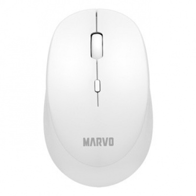 Marvo Egér WM103WH, 1600DPI, 2.4 [GHz], optika, 4tl., vezetéknélküli, fehér, 1 db AA, iroda, csendes