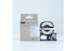 Epson LK-SS12BW, 12mm x 9m, kék nyomtatás / fehér alapon, utángyártott szalag