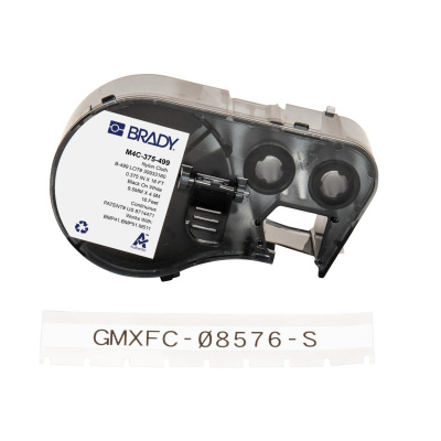 Brady M4C-375-499 / 170793, 9.53 mm x 4.88 m, Nylon, fekete nyomtatás / fehér alapon