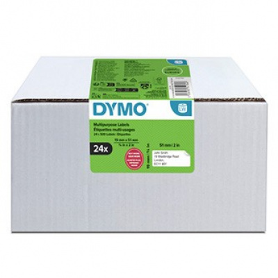 Dymo 2234184, 51mm x 19mm, multifunkcionális, kivehető, fehér, eredeti papírcímkék, 24 x 500 db
