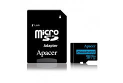 Apacer memóriakártya Secure Digital Card V30, 256GB, micro SDXC, AP256GMCSX10U7-R, UHS-I U3 (Class 10) V30, adapterrel