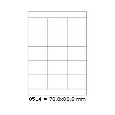 Öntapadó címkék 70 x 50,8 mm, 15 címek, A4, 100 ív