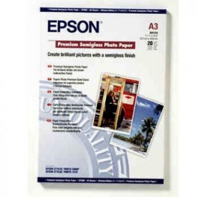 Epson S041334 Premium Semigloss Photo Paper, fotópapírok, polofényes, fehér, Stylus Photo 1290, 2100, A3, 