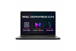 ASUS ROG Zephyrus G14/GU405AR-SY006W/U9-386H/14"/2880x1800/32GB/1TB/RTX 5070Ti/W11H/Szürke/2R