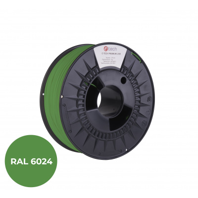 C-Tech 3DF-P-PLA1.75-6024 3D filament, PREMIUM LINE, PLA, RAL6024, 1,75mm, 1000g, Jelzőzöld (Traffic green)