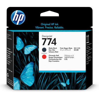 HP P2V97A, HP 774, matte fekete/chromatic red, 1 db, HP DesignJet Z6810