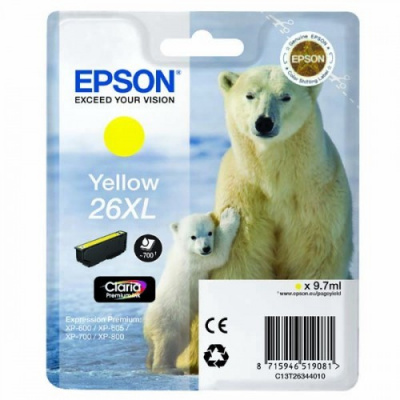 Epson T26344022, T263440, 26XL sárga (yellow) eredeti tintapatron
