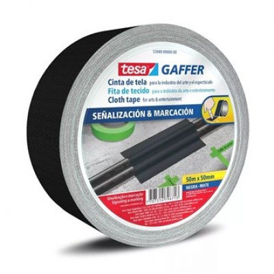 Tesa 53949 Matt Gaffer Tape, fekete matt textil szalag, 50 mm x 50m