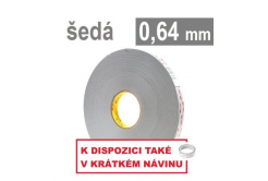 3M VHB™ 4936-P, vastagság: 0,64 mm; világosszürke, kétoldalas, nagyon erős tapadású akril ragasztószalag 6 mm x 33 m