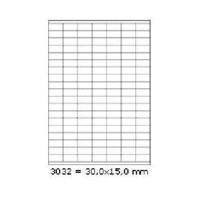 Öntapadó címkék 30 x 15 mm, 133 címek, A4, 100 ív