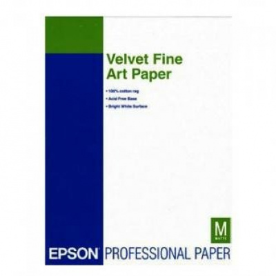 Epson Velvet Fine Art Paper S041637 C13S041637, 260 g/m2, A3+, 20db, bársony, fehér, fotópapír