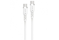 Powerton ENERGY WHITE EDITION USB-C kábel, 100 W, 1 m, szilikon, fehér