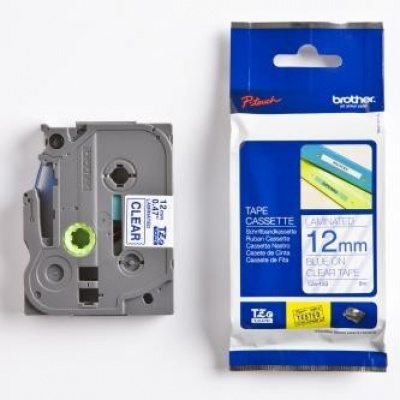 Brother TZ-133 / TZe-133, 12mm x 8m, kék nyomtatás / átlátszó alapon, eredeti szalag