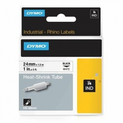 Dymo Rhino 1805443, 24mm x 1,5m, fekete nyomtatás / fehér alapon, eredeti szalag