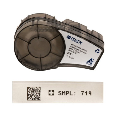 Brady M21-750-403 / 149608, 19.05 mm x 6.40 m, Paper, fekete nyomtatás / fehér alapon