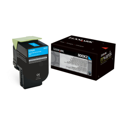 Lexmark 80C0X20 cián (cyan) eredeti toner