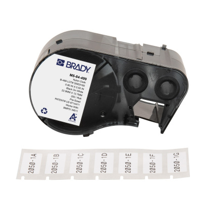Brady M5-84-499 / 170929, 22.86 mm, Nylon, fekete nyomtatás / fehér alapon