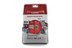 Canon CLI-571XL 0332C005 Bk+C+M+Y multipack eredeti tintapatron + fotópapírok 50x (10x15)