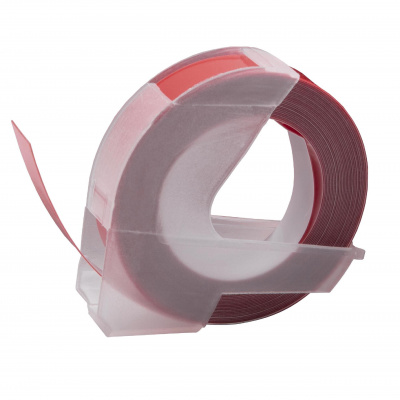 Dymo Omega, 9mm x 3m, fehér nyomtatás / gesztenyebarna alapon, utángyártott szalag