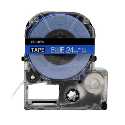 Epson LC-SD24BW, 24mm x 8m, fehér nyomtatás / kék alapon, utángyártott szalag