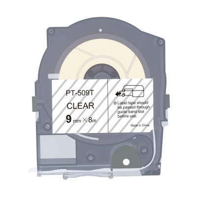 Max LM-509T, 9mm x 8m, átlátszó utángyártott szalag