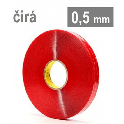 3M VHB™ 4905-F, 0,5 mm vastag, átlátszó, kétoldalas, nagyon erős tapadású akril ragasztószalag 19 mm x 66 m