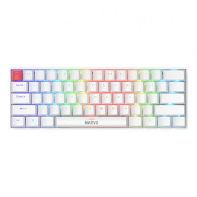 Marvo SABER 61, billentyűzet US, gamer, wired (USB), fehér, mechanikus, háttérvilágítás
