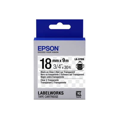 Epson LabelWorks LK-5TBN C53S655008 18mm x 9m, fekete nyomtatás / átlátszó alapon, eredeti szalag